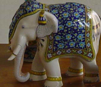 Manufacturers Exporters and Wholesale Suppliers of Blue pottery Elephant craft Jaipur Rajasthan